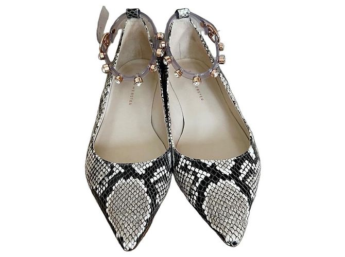 Sophia Webster Ballerines bout pointu imitation python Imprimé python Métallisé