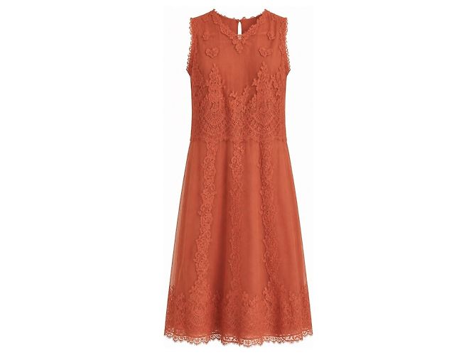 Valentino Vestido shift de encaje albaricoque Pre-Fall 2014 Naranja