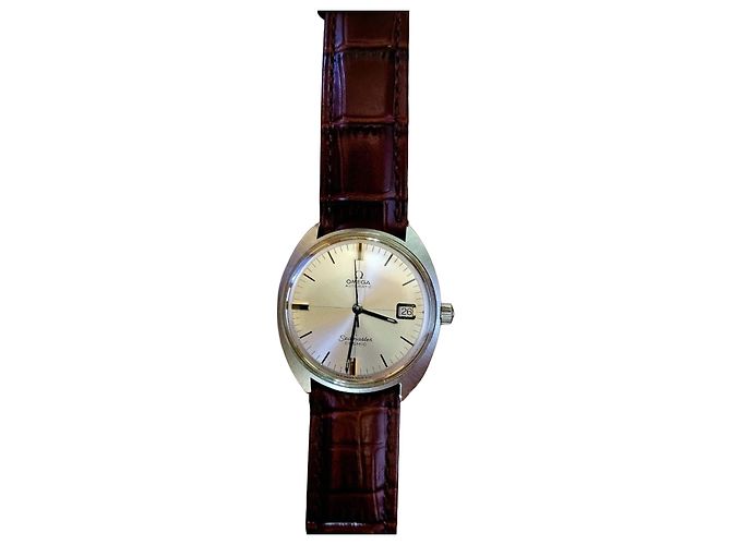 Orologio Automatico Omega Seamaster Cosmic Marrone Argento