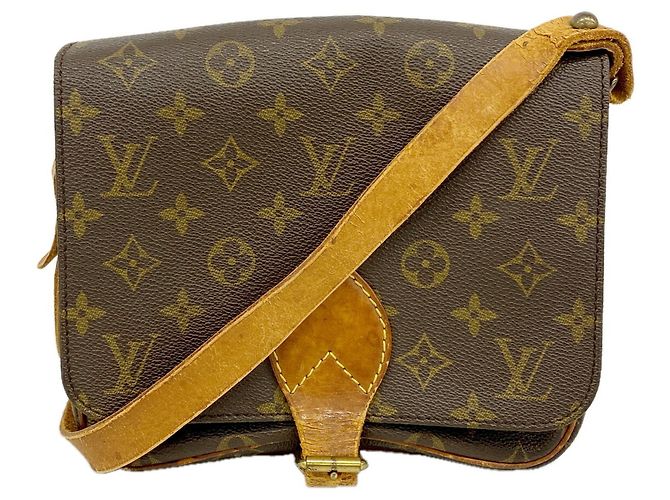 Borsa a tracolla Louis Vuitton Monogram Cartouchiere MM Marrone