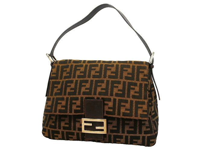 Borsa a secchiello Fendi Zucca Mamma Marrone