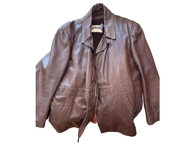 Autre Marque Schott N.Y.C. Sportswear Lederjacke Braun