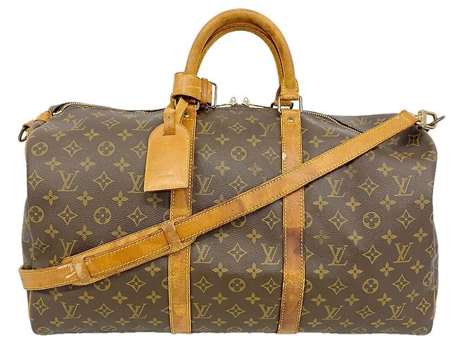 Louis Vuitton Boston Monogram Keepall Bandoulière 50 Marrone
