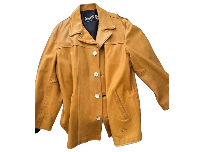 Schott NYC Lederblazer Kamel