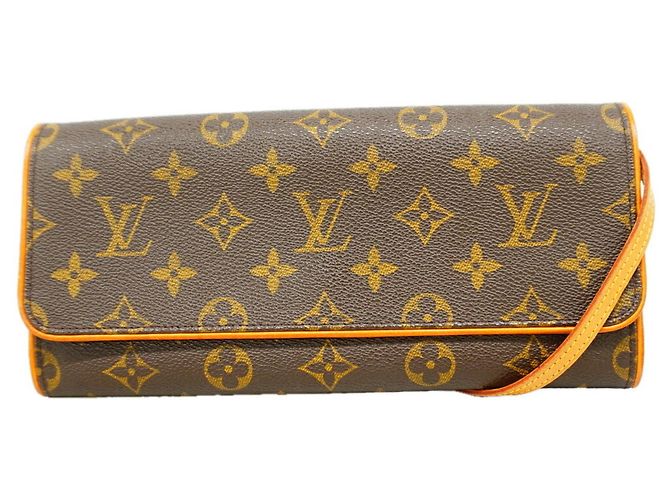 Borsa a tracolla Louis Vuitton Monogram Pochette Twin GM Marrone