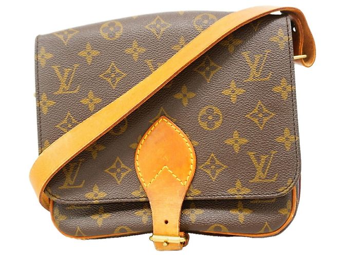 Borsa a tracolla Louis Vuitton Monogram Cartouchiere MM Marrone