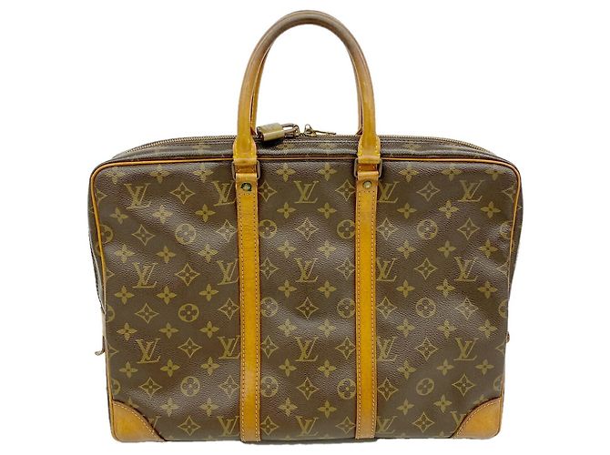 Borsa Louis Vuitton Monogram Port Document Voyage Marrone