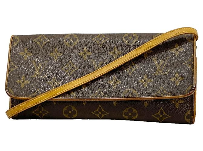 Borsa a tracolla Louis Vuitton Monogram Pochette Twin GM Marrone