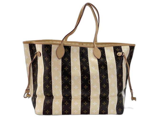 Saco Tote Louis Vuitton Rayures Neverfull Marrom