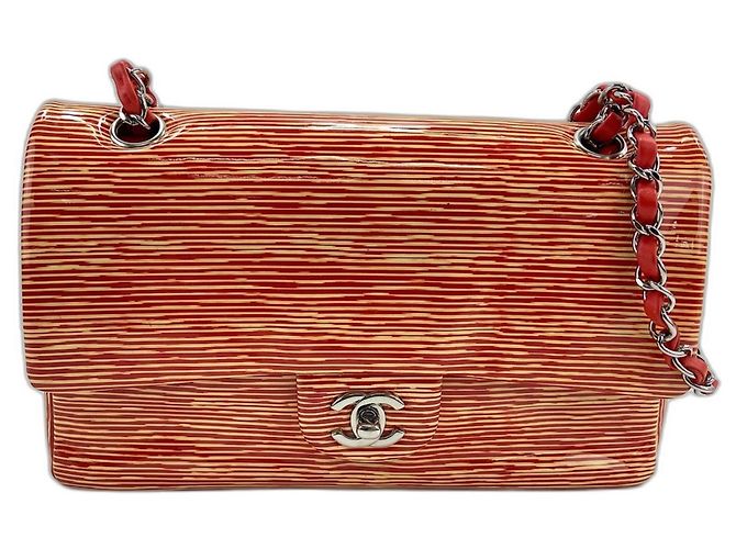 Borsa a tracolla Chanel a righe arancioni Arancione