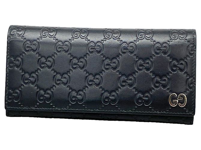 Portafoglio lungo Gucci in pelle nera Nero