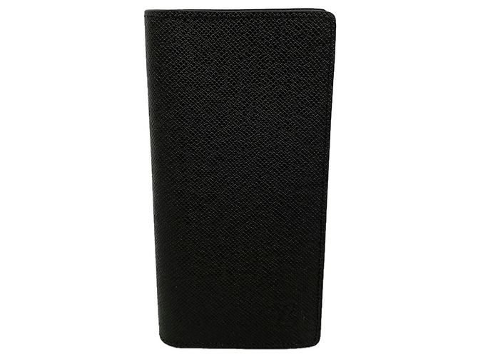 Louis Vuitton Taiga Portefeuille Brazza Long Wallet Nero