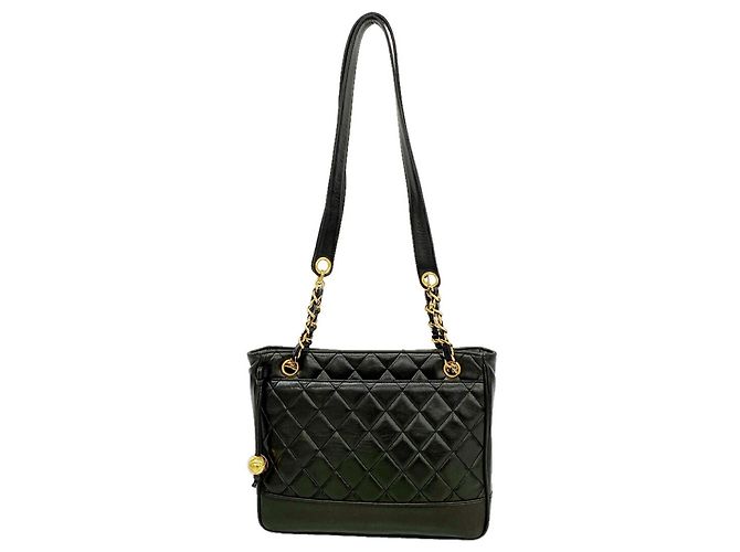 Chanel Matelassé Lammleder Chain Tote Bag Schwarz