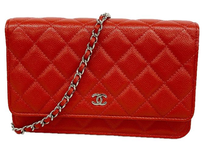 Cartera de hombro con cadena Chanel Matelassé Roja