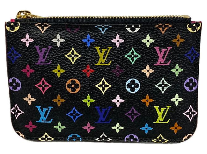 Louis Vuitton Monogram Multicolor Pochette Clé M93735 Black Red