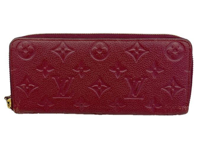 Louis Vuitton Monogram Empreinte Portefeuille Clemence Long Wallet Burdeos