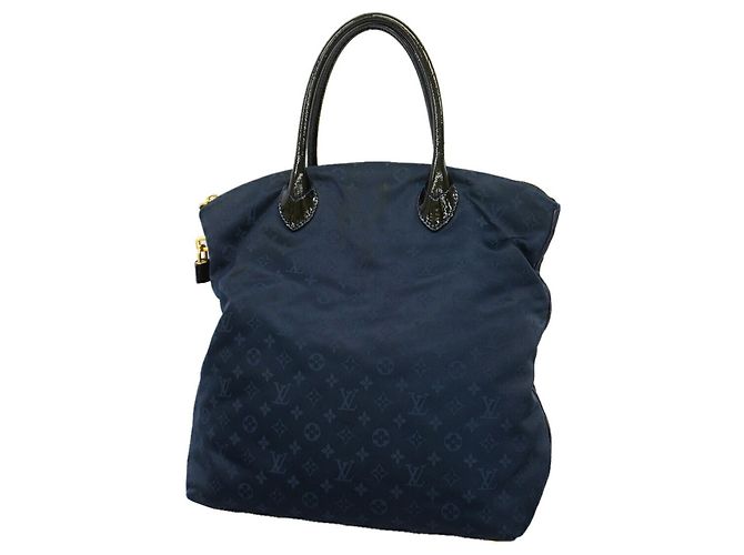 Sac cabas Louis Vuitton Monogram Désir Lockit MM Bleu Marine