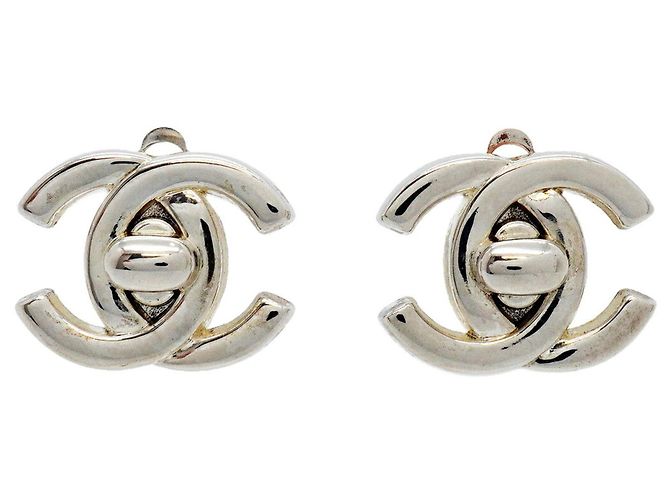 Chanel Silver Clip-On Ohrringe Silber