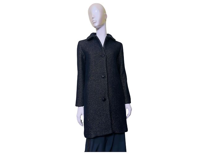 Autre Marque A.P.C. Wool Blend Coat Golden Dark blue