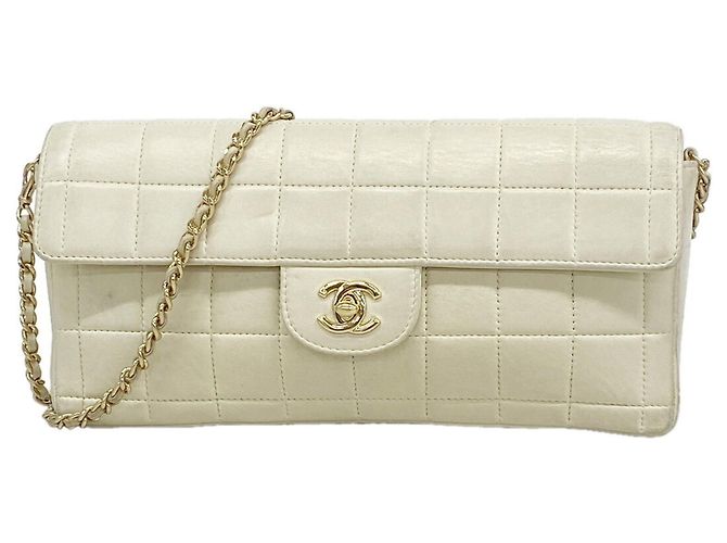 Sac à bandoulière Chanel Chocolate Bar avec chaîne Beige