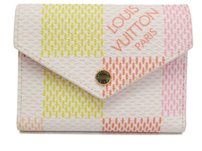 Louis Vuitton DAMIERLICIOUS Victorine Wallet Pink Beige Yellow