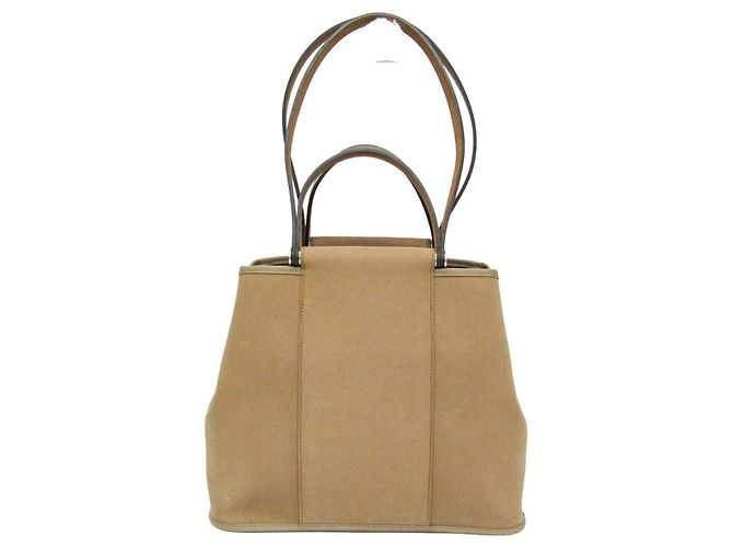 Hermès Sac à main Hermes Cabag PM Gris Marron foncé