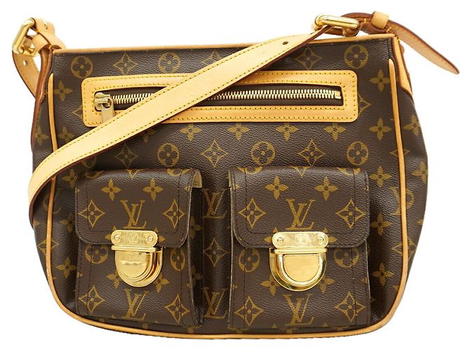 Borsa a tracolla Louis Vuitton Monogram Hudson GM Marrone