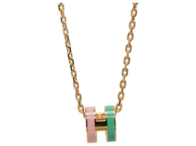 Hermès Colar com pingente Hermes Pop H Mini Rosa Verde