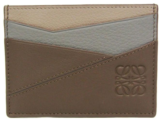 Tarjetero Loewe Puzzle Plain Castaño Beige