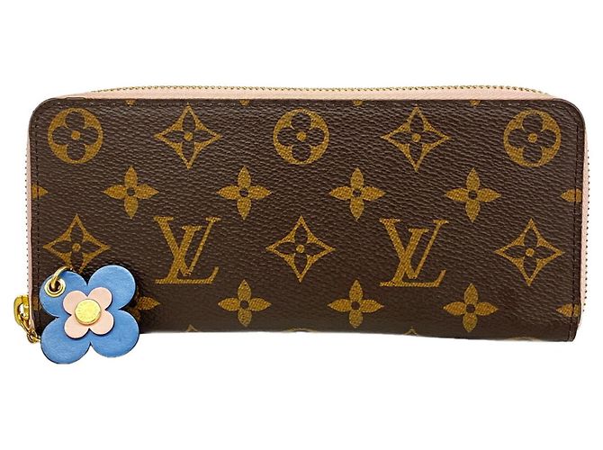 Louis Vuitton Monogram Portefeuille Clemence Long Wallet Rosa Azul
