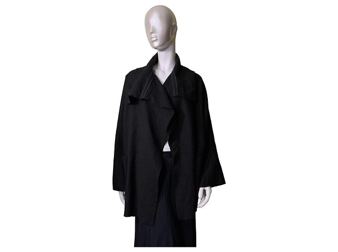Autre Marque Abrigo de lana negro IVAN GRUNDAHL