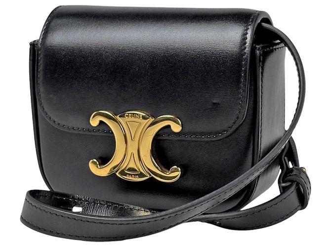 Triomphe Céline Borsa a tracolla Celine Mini Claude in nero