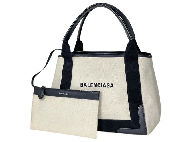 Borsa Tote Piccola Balenciaga Nero Crudo Blu navy