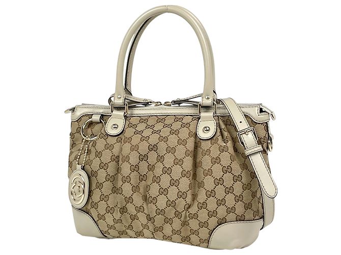 Gucci Beige GG Canvas Handbag