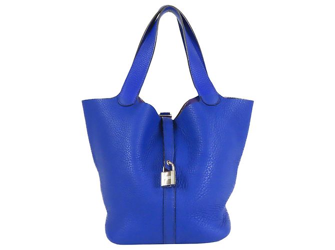 Hermès Blue Clemence Picotin Lock 22 Bleu Bleu foncé