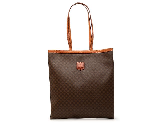 Céline Celine Brown Macadam Coated Canvas Tote Braun