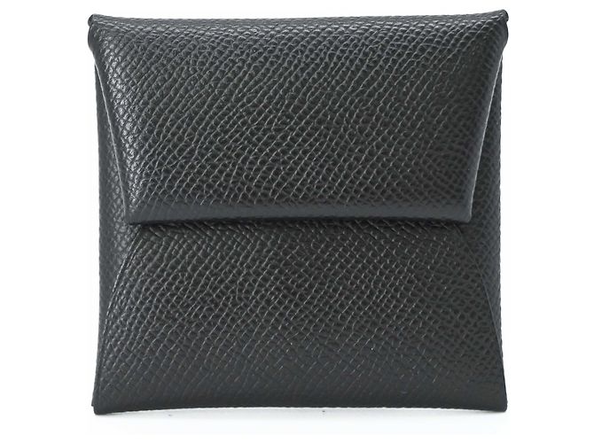 Hermès HERMES Bastia Veau Epsom Leather Coin Case Wallet Black