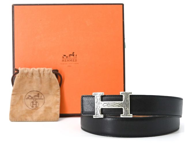 Hermès Hermes Constance Touareg H-Belt Brown Black Silvery