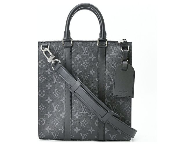 Louis Vuitton Monogram Eclipse Sac Plat Cross Tote Noir Monogramme