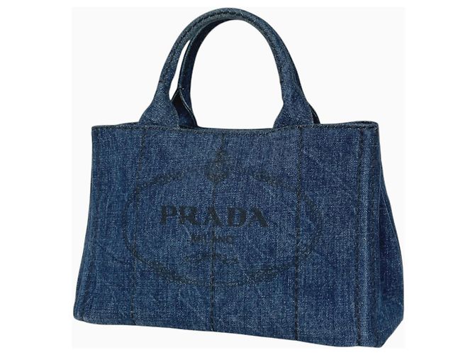 Prada Canapa Tote Bag Blue