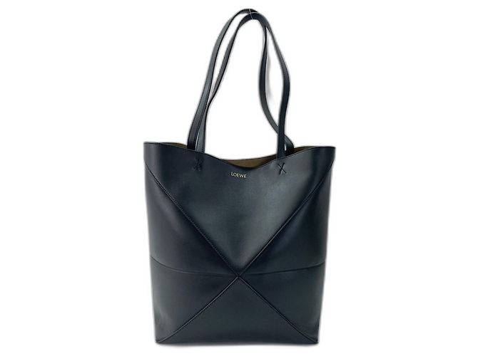Borsa Tote Loewe Puzzle in nero