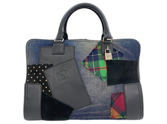 Borsa Boston Loewe Amazona x Comme des Garçons Blu navy