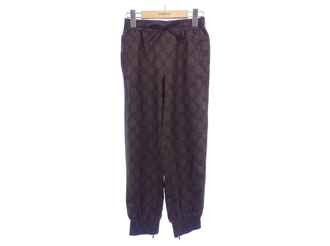 Calças de seda Gucci Marrom