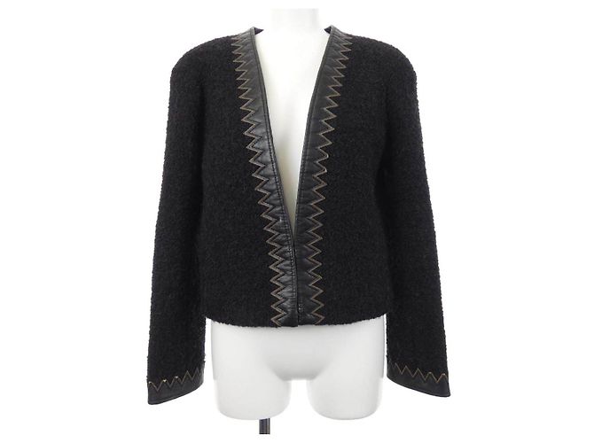 Giacca senza colletto Chanel Nero