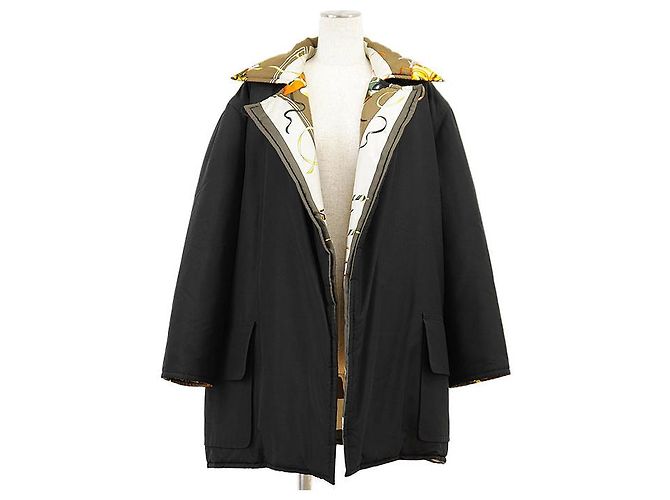 Hermès LE CARNAVAL DE VENISE38 Casaco acolchoado de seda Preto
