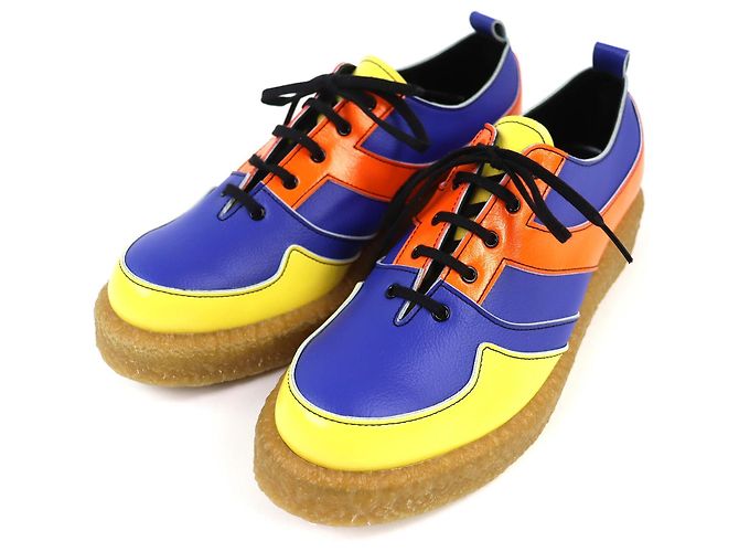 Autre Marque Baskets en cuir COMME des GARCONS HOMME PLUS Bleu Orange Jaune
