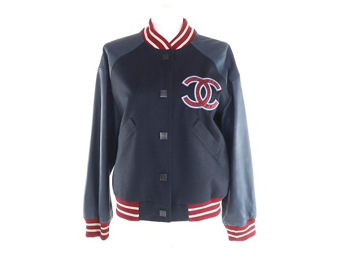 Chanel Wool Jacket Blue Navy blue
