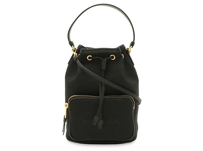 Prada Jacquard-Beuteltasche Schwarz
