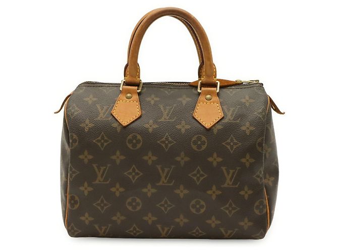 Louis Vuitton Monogram Speedy 25 Handtasche Braun Weiß Monogramm