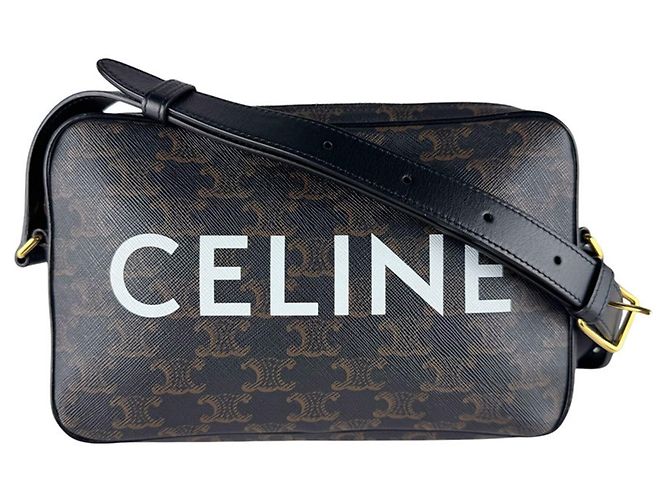 Céline Sac Messager Celine Triomphe Medium Marron Noir
